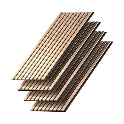 Vicco Akustikpaneel Wandpaneel Eiche - 4 Teile - Wandpaneele aus MDF in Eiche, ideal zur Schallabsorption und für ein stilvolles Raumdesign. Perfekt für Wohnräume oder Büros.