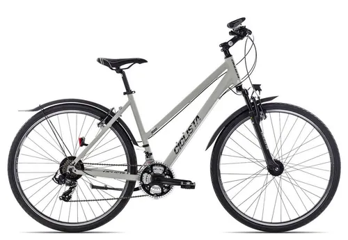 Ciclista Crossrad All Road Trapez 28 Zoll Damenfahrrad - Hochwertiges 21-Gang Crossbike mit leichtem Aluminiumrahmen und V-Brake-Bremsen. Ideal für Stadt- und Geländefahrten, bequem und zuverlässig.
