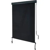 MCW Vertikalmarkise F42 250x100cm Schwarz - Markise für Fenster und Balkon, windfest bis 79 km/h, UV-Schutz 50, mit leichtgängigem Kurbelmechanismus für optimale Sonneneinstrahlungsregulierung.