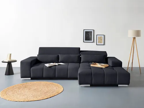 COTTA Ecksofa Orion L-Form, mit 2x Kopfteilverstellung & 3 Nierenkissen