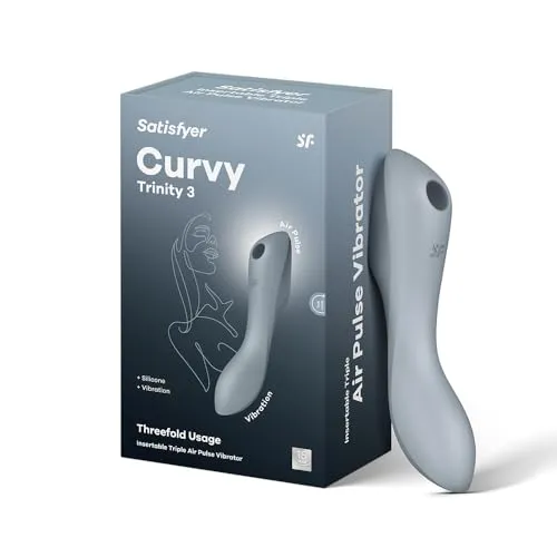 Satisfyer, Druckwellenvibrator, Curvy Trinity 3, 17,5 cm, 3 Motoren, vielseitig verwendbar, Druckwellen und Vibration