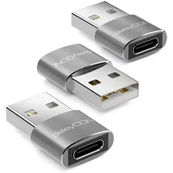 deleyCON deleyCON 3x USB2.0 Mini Adapter USB zu USB C-Buchse Notebook USB-Adapter