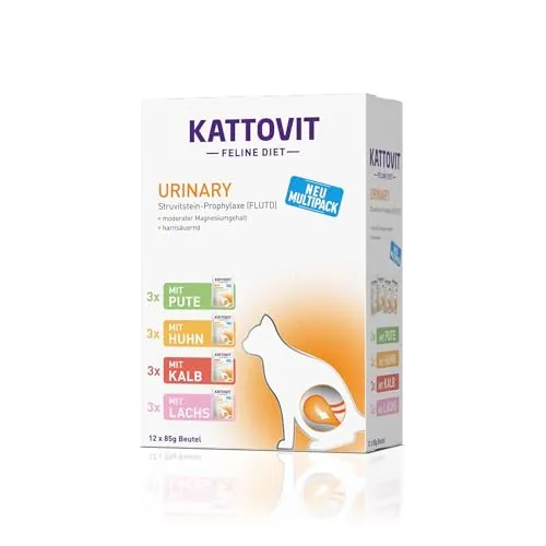 Kattovit Urinary Multipack - Diät-Nassfutter für Katzen, unterstützt die Gesundheit der Harnwege und reduziert das Risiko von Blasenentzündungen