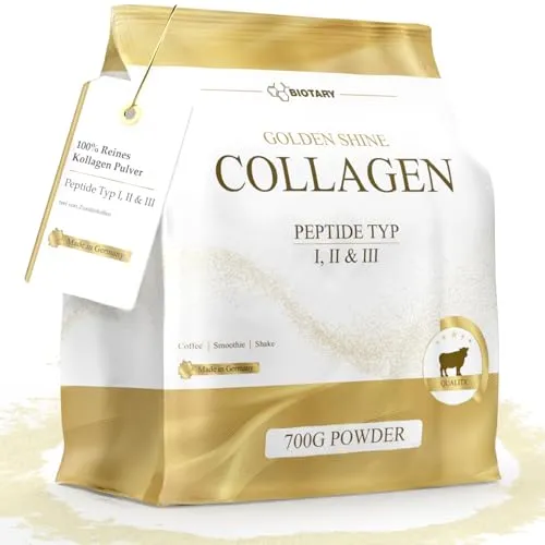 Collagen Pulver 700g | 100% reines Kollagen Hydrolysat | Peptide 1 – 2 – 3 | Exzellente Löslichkeit | 100% Rein & Original | Ohne Zusätze | Geschmacksneutral