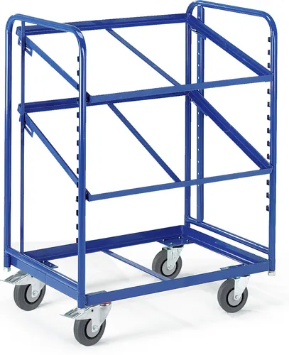 Rollcart Eurokastenwagen 16-4336 - Transportgeräte & Rampen mit 3 Etagen und neigbaren Böden, ideal für 6 Eurokästen. Hohe Tragkraft von 200 kg und 10 Jahre Herstellergarantie. Made in Germany.