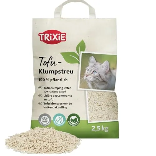 Trixie Tofu-Klumpstreu 2,5 kg – staubarmes Katzenstreu für Katzentoiletten, geruchsneutralisierend & biologisch abbaubar – 40250