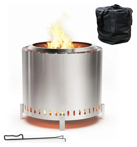 Rauchfreie Feuerstelle aus Edelstahl – 49 cm für gemütliche Abende - Genießen Sie entspannte Abende im Freien mit unserer rauchfreien Feuerstelle aus Edelstahl. Sie bietet minimale Rauchentwicklung und effiziente Wärme für ungestörte Momente. Ideal für jede Gartenparty!