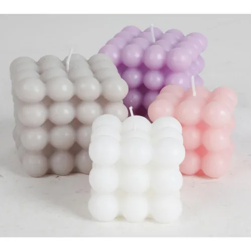 Stück Bubble-Kerzen 6cm Blasen Kugeln Deko quadratisch - 16 Farben - Set mit 16 stilvollen Bubble-Kerzen in verschiedenen Farben, ideal zur dekorativen Gestaltung. Jede Kerze hat eine Höhe von 6 cm und sorgt für eine einzigartige Atmosphäre.
