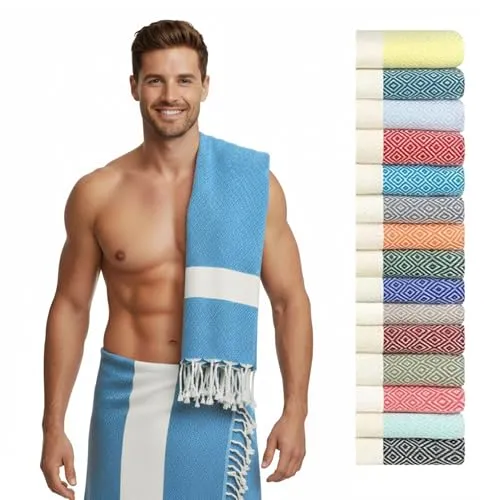 furora HOLIDAY Saunatuch XXL - Saunahandtücher aus 100% Bio-Baumwolle, besonders saugfähig und ideal für entspannende Saunagänge oder den Strand, Größe 100x200 cm.