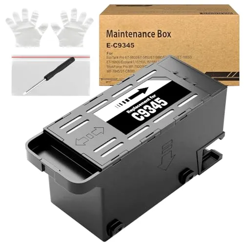 C9345 9345 Tinten Wartungsbox C12C934591 Kompatibel for EcoTank ET-5800 ET-5850 ET-5880 ET-16600 ET-16650 ET-16680 L15150 L15160 L15158 L15168 WorkForce WF-7820 WF-7830 WF-7840 Drucke(1 Pack)