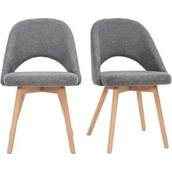 Miliboo COSETTE - Skandinavische Stühle im 2er-Set mit Samteffekt - Esszimmerstühle aus grauem Samtstoff mit massiven Buchenholzfüßen, vintage-inspirierter Stil und hoher Rückenlehne für optimalen Komfort und Unterstützung.