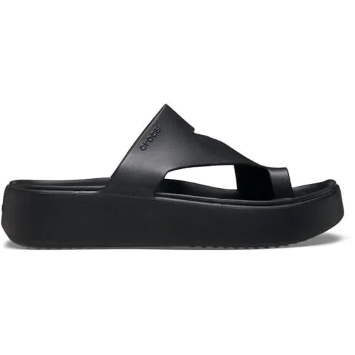 Crocs Getaway Platform Toe Loop Pantoffeln in Schwarz, Größe 39/40 - Stylische Pantoletten von Crocs mit komfortabler Plattform und Zehensteg, ideal für den Sommer und entspannte Tage.