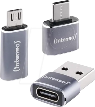 INTENSO 7600913 - Adapter USB MIX480 für USB-C, USB-A und microUSB, 3er Set