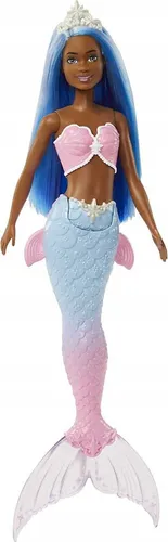 Barbie Dreamtopia Rainbow Magic Mermaid - Schwarze Meerjungfrau mit blauen Haaren, inklusive Diadem und farbenfrohem Schwanz für kreative Unterwasser-Abenteuer