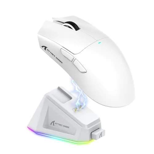 ATTACK SHARK X11 Kabellose Gaming-Maus mit Magnetischer Ladestation - Mäuse für Gamer, mit bis zu 22000 dpi für präzises Gaming und einer praktischen magnetischen Ladestation für ständige Einsatzbereitschaft.