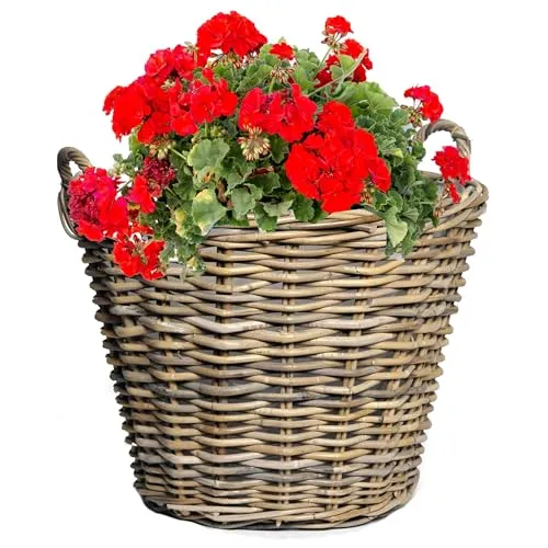 Annastore Weidenpflanzkorb mit Henkel und Innenfolie Ø 42 cm - Der stilvolle Weidenpflanzkorb ist ideal für Blumen, Kräuter oder Sträucher. Mit robustem Innenfutter und praktischen Griffen für einfachen Transport setzt er dekorative Akzente in Ihrem Zuhause oder Garten.