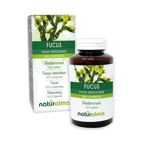 Blasentang (Fucus vesiculosus) Thallus (Alge) Naturalma - 150 g - 300 Tabletten - Nahrungsergänzungsmittel - Natürlich und Vegan