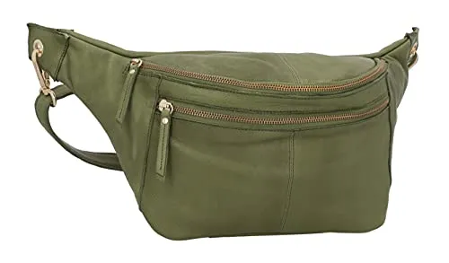Gusti Gürteltasche Leder Freya - Stilvolle Bauchtasche für Damen und Herren - Mode-Hüfttaschen mit praktischem Allrounder-Design, ideal für Reisen, Festivals und Freizeit. Aus Echtleder, zeitlos und im Vintage-Look.