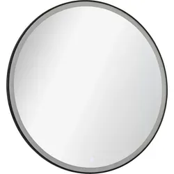 Fackelmann LED Badspiegel 80 cm rund schwarz - Badezimmerspiegel mit integriertem LED-Licht, ideal für stilvolle Akzente in Ihrem Badezimmer oder Gäste-WC.