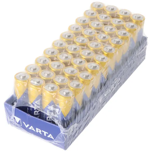 Varta Longlife Power AA Batterien 40er Box - Hochleistungs-Batterien für energiehungrige Geräte wie Spielzeuge und Rauchmelder. 40 Stück in praktischer 4er Packung, ideal für den täglichen Gebrauch.