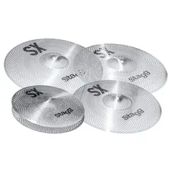Stagg SXM Silent Practice Cymbal Set - Zubehör für Schlaginstrumente, ideal für leises Üben mit dem Spielgefühl von regulären Becken, inkl. Gigbag für einfachen Transport.