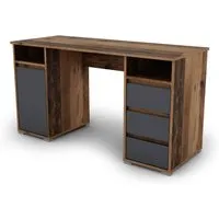 byLIVING Schreibtisch Lobo - Modernes Design in Old Wood & Anthrazit - Kinderschreibtisch mit edlem Design, reichlich Stauraum und pflegeleichter Melaminbeschichtung. Robust und langlebig für den täglichen Gebrauch.