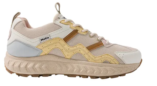 MoEa Sneaker Gen7 - All In Pastel - Vegan Damen Sneaker in Braun/Gelb/Rosa, Größe 39 - Sneaker, von PETA als vegan zertifiziert. Stilvoll und komfortabel, ideal für den urbanen Lifestyle. Hergestellt aus umweltfreundlichen Materialien wie CornSkin und CactusSkin.