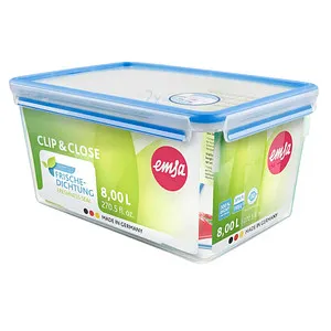 Emsa Frischhaltedose ClipundClose 508548, 8 Liter - Vorratsdose aus BPA-freiem Kunststoff, luftdicht und auslaufsicher. Ideal zum Frischhalten und Transportieren von Lebensmitteln, spülmaschinenfest und mit 30 Jahren Garantie.