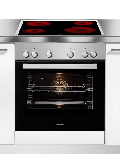 Constructa Elektro-Herd-Set CX3HS604, Energieeffizienz A - Edelstahl Herd-Set mit 3D Heißluft und 66 l Backofenvolumen, ideal für energieeffizientes Kochen und Backen.