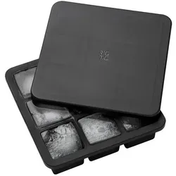 Rig-Tig by Stelton Freeze-It Eiswürfelbereiter groß schwarz - Eiswürfelmaschinen mit Deckel, verwandelt Wasser in große oder kleine Eiswürfel und verhindert Auslaufen während des Gefrierens.