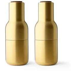 2er-Set Menu Bottle Grinde Gold Salz- und Pfeffermühlen - Elegantes 2er-Set aus Holz mit Keramikmahlwerk, ideal für stilvolles Würzen in der Küche und beim Servieren.