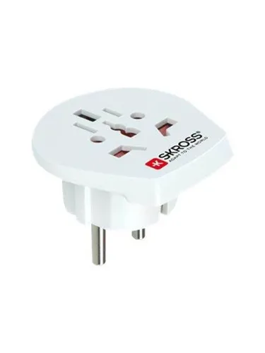 SKROSS Reiseadapter Country Adapter World to Europe 1.500211 - Ideal für Reisende: Der SKROSS Country Adapter ermöglicht den Anschluss von Geräten aus über 150 Ländern in Europa. Er ist TÜV-geprüft und unterstützt leistungsstarke Geräte wie Laptops und Föhne.