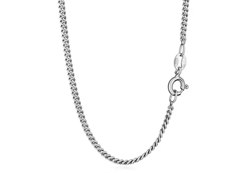NKlaus 60cm Panzerkette aus 925 Silber - Elegante Halskette aus rhodiniertem 925 Sterling Silber, 60cm lang und nur 7,02g schwer – ideal für stilvolle Akzente.
