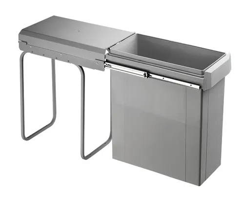 Big Boy 40 Abfallsammler für Drehtüren, alu grau - Haushaltszubehör mit elegantem Design, ideal für die platzsparende Abfallentsorgung in Küchen und Wohnräumen.
