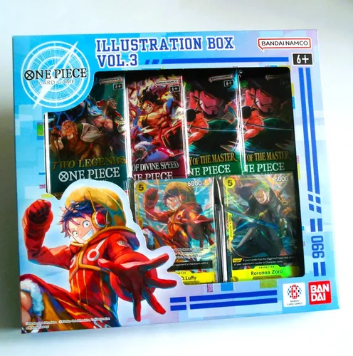 Bandai Sammelkarte OP IB04 - Illustration Box Vol. 4 (Englisch) - Sammelkarten – One Piece Card Game Illustration Box IB-04 mit 4 Booster Packs und 2 exklusiven Promo-Karten von Perona und Dracule Mihawk, perfekt zum Erweitern deiner Sammlung!