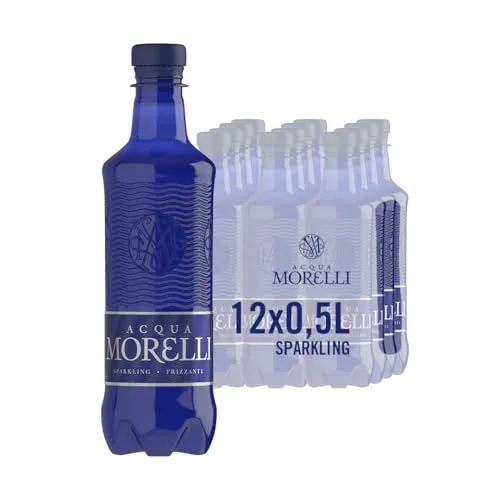 ACQUA MORELLI Spritziges Mineralwasser 12 x 0,5l PET - Erfrischendes italienisches Mineralwasser mit feiner Kohlensäure, ideal in handlichen PET-Flaschen für unterwegs. Genießen Sie den klaren, leichten Geschmack und die praktische Verpackung für jeden Anlass.