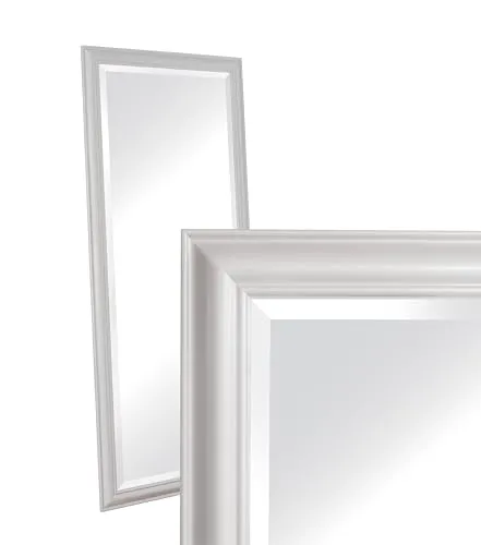 Wholesaler GmbH LC Home Wandspiegel XL im Landhaus-Stil - Dekorative Wandspiegel im Landhaus-Stil, schlicht weiß mit Facettenschliff, ideal für Flure und große Räume.
