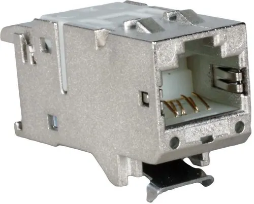 CobiNet RJ45-Buchse 118827 Silber - Hochwertiger Steckverbinder - Leitungs- & Kabelverbinder, geschirmte RJ45-Buchse der Kategorie 6A, ideal für schnelle Netzwerkverbindungen ohne Spezialwerkzeug.