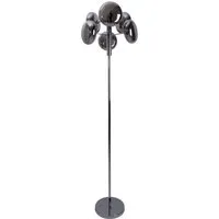 näve Stehlampe Orion, 6-flammig mit Smokey Glasschirmen - Moderne Stehlampe für den Innenbereich, mit 6 G9-Fassungen und Fußschalter, ideal für stilvolle Beleuchtung und Akzente in jedem Raum.