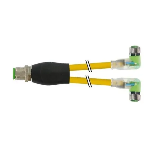 Murrelektronik M12-Y-Verteiler 7000-40861-0100060 - M12-Y-Verteiler für Sensor-Aktor-Anwendungen, kompakte Bauweise mit LED-Anzeige und 0,6 m Kabel. Ideal für zuverlässige elektrische Verbindungen in der Automatisierungstechnik.