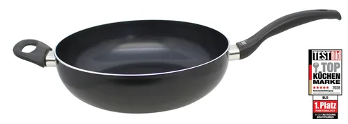 Elo Ducto Wokpfanne, Ø 28 cm, schwarz mit Antihaftbeschichtung - Praktische Wokpfanne aus Aluminium mit hochwertiger ELODUR Select Antihaftversiegelung. Ideal für gleichmäßiges Garen und einfaches Wenden. Für alle Herdarten geeignet!