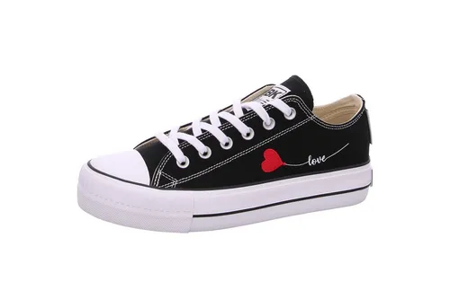 British Knights Sneaker Schnürschuh - Stylischer Komfort - Halbschuhe in Größe 39 EU, ideal für den Alltag. Der schwarze Sneaker kombiniert Textiloberfläche mit Gummisohle für optimalen Tragekomfort.
