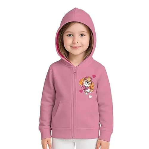 United Labels Paw Patrol Sweatjacke mit Kapuze für Mädchen, Rosa, 110-116, Kapuzenpullover mit Reißverschluss, Hoodie Kapuzenjacke für Kinder