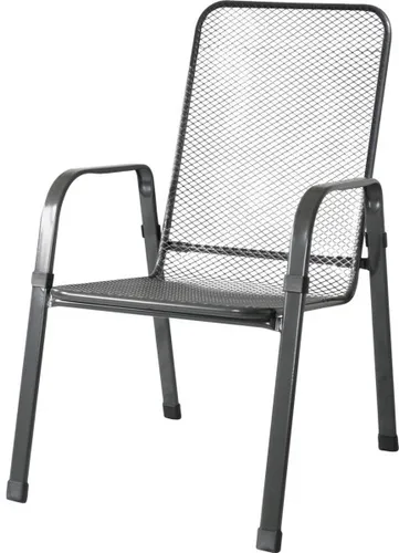 MFG MEC-STOR 6x Streckmetall Stapelsessel - 6er-Set stapelbare Gartenstühle aus UV- und wetterfestem Streckmetall, ideal für Garten und Gastronomie. TÜV- und GS-geprüft, leicht zu stapeln und pflegeleicht.