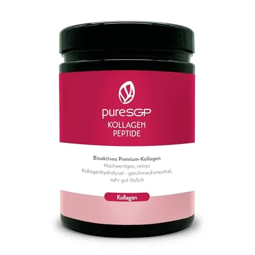 Puresgp Kollagen Peptide 300 G - Arzneimittel für optimale Haut und Gelenkgesundheit, enthält 100% reines Kollagenhydrolysat mit hoher Bioverfügbarkeit, angereichert mit Vitamin C, Zink und Biotin für beste Ergebnisse.