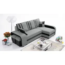 Robin York Ecksofa mit Schlaffunktion und 2 Bettkästen - Platzsparendes Ecksofa mit Schlaffunktion und 2 Bettkästen für optimalen Stauraum. Ideal für Familien, bietet Komfort und Stil in jedem Wohnzimmer.
