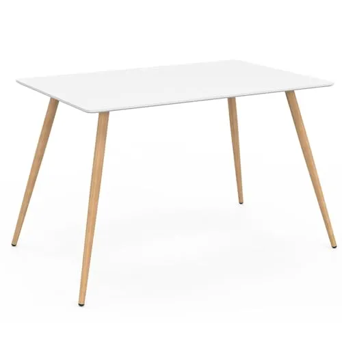 IDMarket - Skandinavischer rechteckiger Esstisch SARA 6 Personen weiß 120 cm - Entdecken Sie den eleganten Esstisch SARA für 6 Personen. Mit seinem zeitlosen, skandinavischen Design bringt er Stil und Funktionalität in Ihr Zuhause. Perfekt für gesellige Abende und Familienessen!