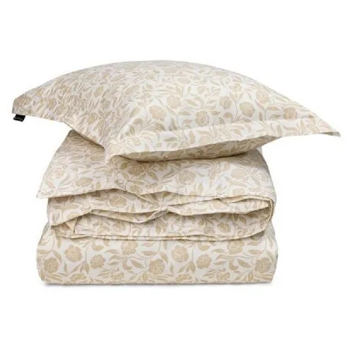 Lexington Bettwäsche Flowers Cotton Sateen Weiß Beige (135x200cm) - Bettwäsche-Sets im amerikanisch-skandinavischen Design, aus hochwertigem Baumwollsatin für ein luxuriöses Schlafgefühl.