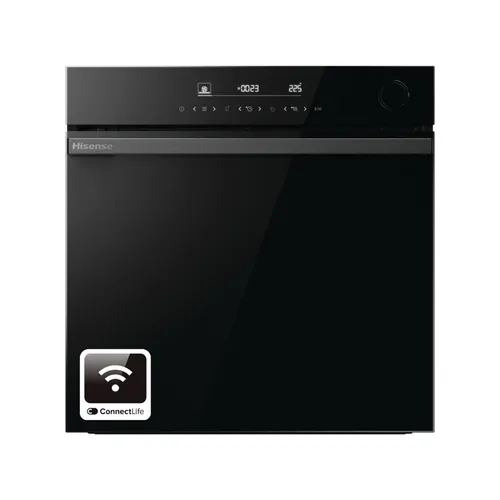 Hisense BSA66346PBGWIFI 60CM Elektro Ofen Schwarz - Multifunktionaler Elektro-Backofen mit 77L Volumen und pyrolytischer Selbstreinigung für eine einfache Pflege. Ideal für die moderne Küche.