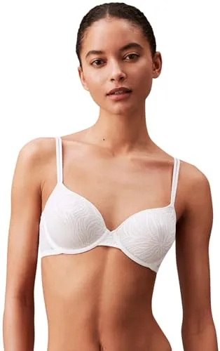 Calvin Klein Damen Demi-Cups BH Lightly Lined mit Bügel, Weiß (White), 85D - Funktionsunterwäsche mit optimaler Passform, geformten Cups und verstellbaren Trägern für perfekten Halt und feminines Design im Alltag.